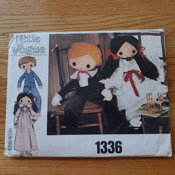 Vintage 32" Doll Sewing Pattern Vogue 1336 UNCUT Boy Girl Clothes Wedding - Picture 1 of 11